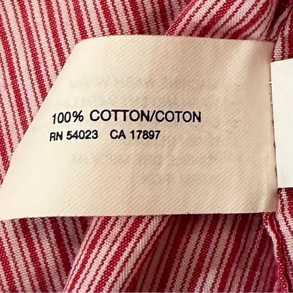 Men’s Gap Long Sleeve Button Down Shirt Red White Striped Size XXL 100% Cotton - Picture 6 of 6